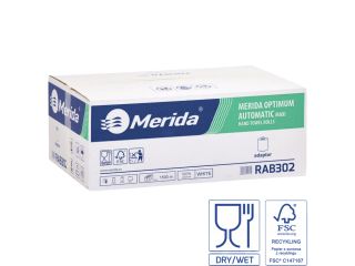 Mechaniczny podajnik ręczników MERIDA TOP niebieski za 100 zł netto przy zakupie 2 kartonów ręczników MERIDA OPTIMUM AUTOMATIC RAB302 (12 x 250 m = 3 000 m, 11 100 listków)